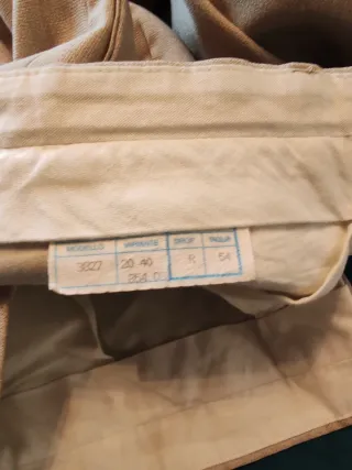 Pantalone uomo sartoriale beige taglia 54