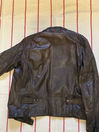 Chaqueta Cuero Marrón Massimo Dutti