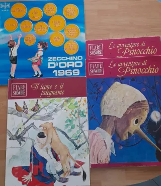 Lotto 4 Vinili Fiabe e Zecchino d'Oro