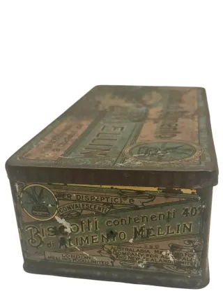 Scatola Latta Vintage Biscotti Mellin Anni '50