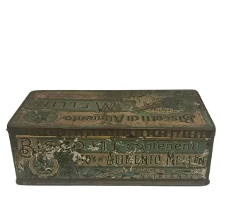 Scatola Latta Vintage Biscotti Mellin Anni '50