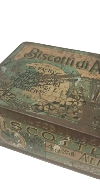 Scatola Latta Vintage Biscotti Mellin Anni '50