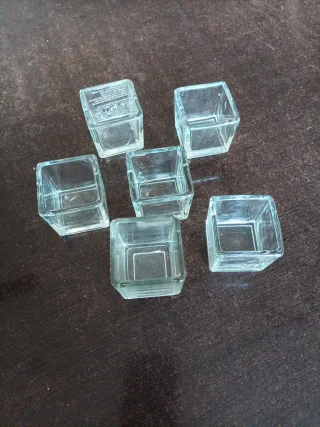 Portacandele in vetro quadrati (6 unità)