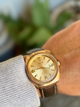 Reloj Elix Incabloc Chapado Oro Mecánico