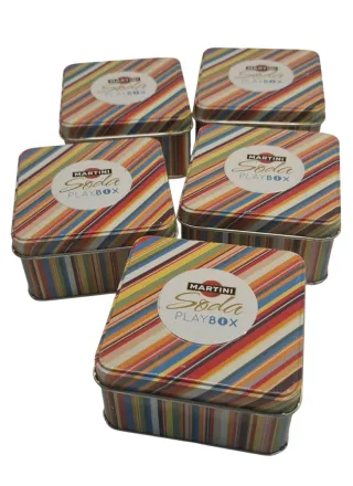 Set 5 Scatole Latta Martini Playbox Vintage