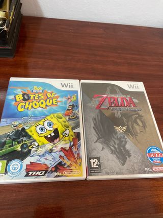 Lote 2 juegos Wii: Spongebob y Zelda