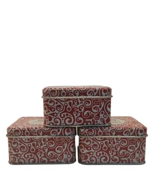 Set 3 Scatole Latta Martini Glambox Flirtbox rosse