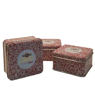 Set 3 Scatole Latta Martini Glambox Flirtbox rosse