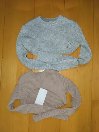 Lote 2 Tops Punto Shrug Bershka