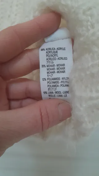 Maglia Lana Mohair Acrilico Perla