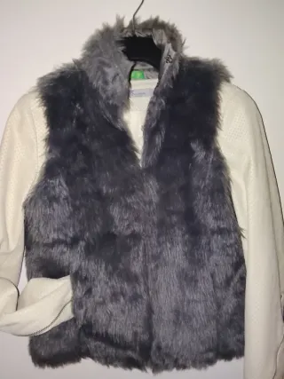 Chaleco pelo gris mujer