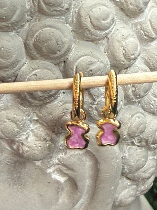 Pendientes Tous Oso Rosa y Dorado