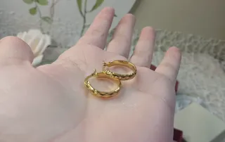 Dos pares pendientes chapado oro 18k