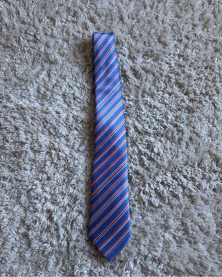 Corbata Brioni Rayas Azul y Rosa