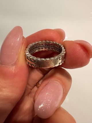 Veretta argento con zirconi e palline