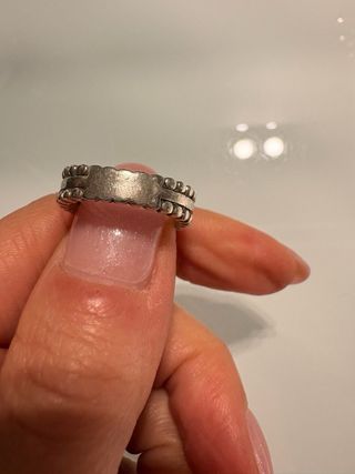 Veretta argento con zirconi e palline