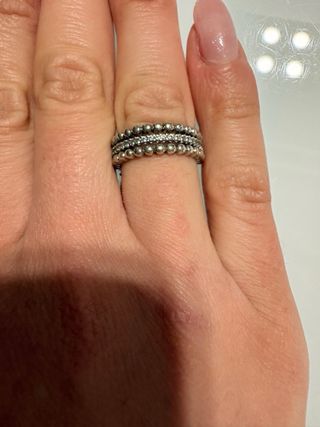 Veretta argento con zirconi e palline