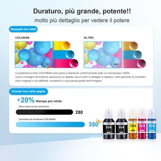 Coloran 104 Inchiostro Toner Cartucce Epson