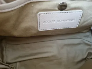 Bolso Adolfo Domínguez Beige Cadena Plata
