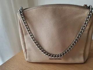 Bolso Adolfo Domínguez Beige Cadena Plata