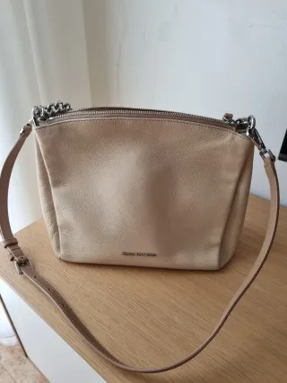Bolso Adolfo Domínguez Beige Cadena Plata