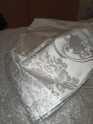 Echarpe Fallera o vestir Plata y Blanco