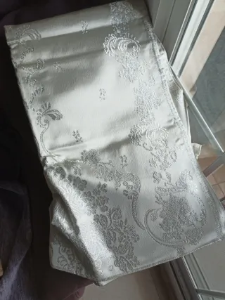 Echarpe Fallera o vestir Plata y Blanco