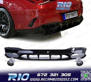 DIFUSOR MERCEDES CLA C118 19- AMG NEGRO BRILLO + COLAS ESCAP