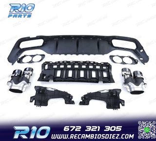 DIFUSOR MERCEDES CLASE E W213 SEDAN 16-19 LOOK AMG E53 NEGRO