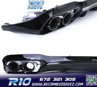 DIFUSOR MERCEDES CLASE E W213 SEDAN 16-19 LOOK AMG E53 NEGRO