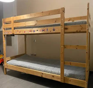 Letto a castello Ikea legno con materassi
