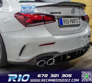 DIFUSOR MERCEDES CLASE A V177 AMG 18- SEDAN LOOK A45 + COLAS