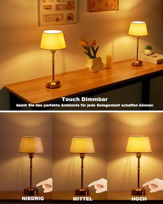 Lámpara de Mesa Dorada Inalámbrica