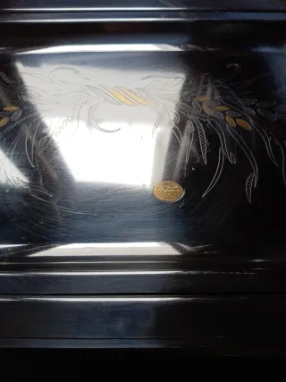 3 Bandejas Acero Inox Detalles Oro 24kl