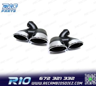 COLAS DE ESCAPE DOBLES OVALADAS MERCEDES W211 02-09 LOOK AMG