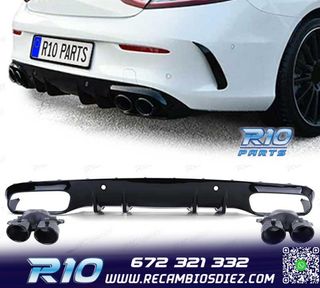 DIFUSOR MERCEDES CLASE C C205 COUPE 14-18 LOOK AMG PDC + COL