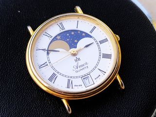 Orologio Amor fasi lunari placcato oro vintage