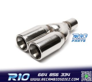 COLA ESCAPE DOBLE REDONDA GRANDE ACERO INOX