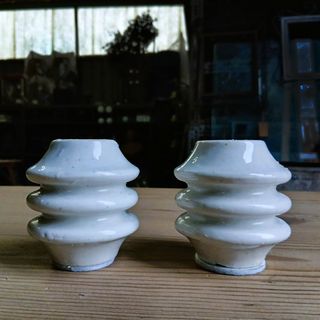 Portacandele in porcellana bianca