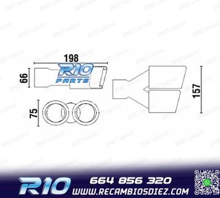 COLA ESCAPE DOBLE REDONDA ACERO INOX