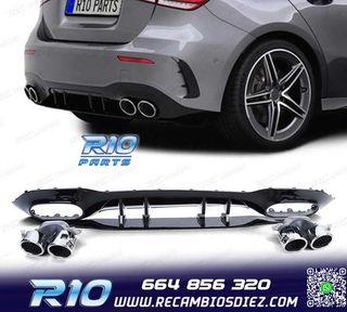 DIFUSOR MERCEDES CLASE A W177 18- LOOK AMG A45 NEGRO BRILLO