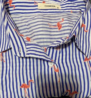 Camisa mujer rayas con estampado Flamencos
