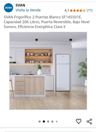 Nevera Svan Blanca, dos puertas.144cm altura