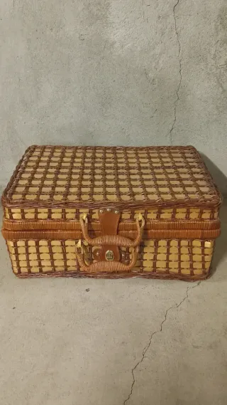 Cesto da picnic vintage anni '60