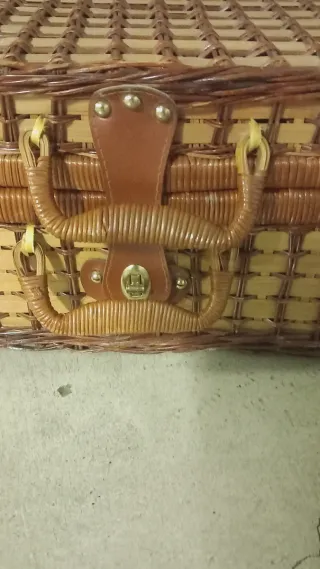 Cesto da picnic vintage anni '60