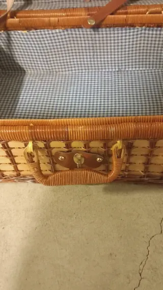 Cesto da picnic vintage anni '60
