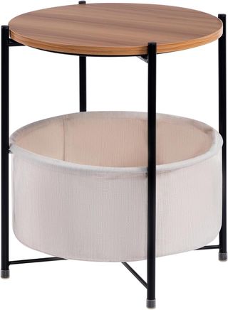 Mesa Lateral Redonda HollyHOME Nogal Oscuro