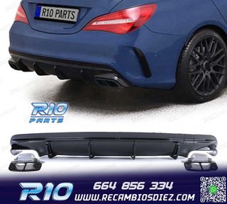 DIFUSOR MERCEDES CLA C117 16-19 LOOK AMG NEGRO BRILLO + COLA