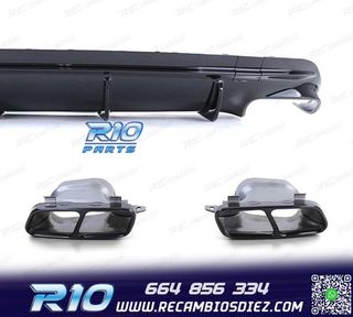 DIFUSOR MERCEDES CLA C117 16-19 LOOK AMG NEGRO BRILLO + COLA