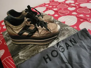 Scarpe Hogan donna oro e nere